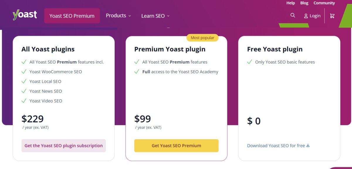 yoast seo pricing